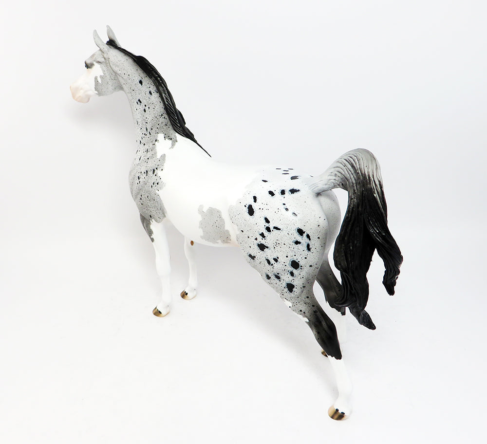 NIGHT OWL-OOAK LOUD APPALOOSA ARABIAN MODEL HORSE BY DAWN QUICK 3/22