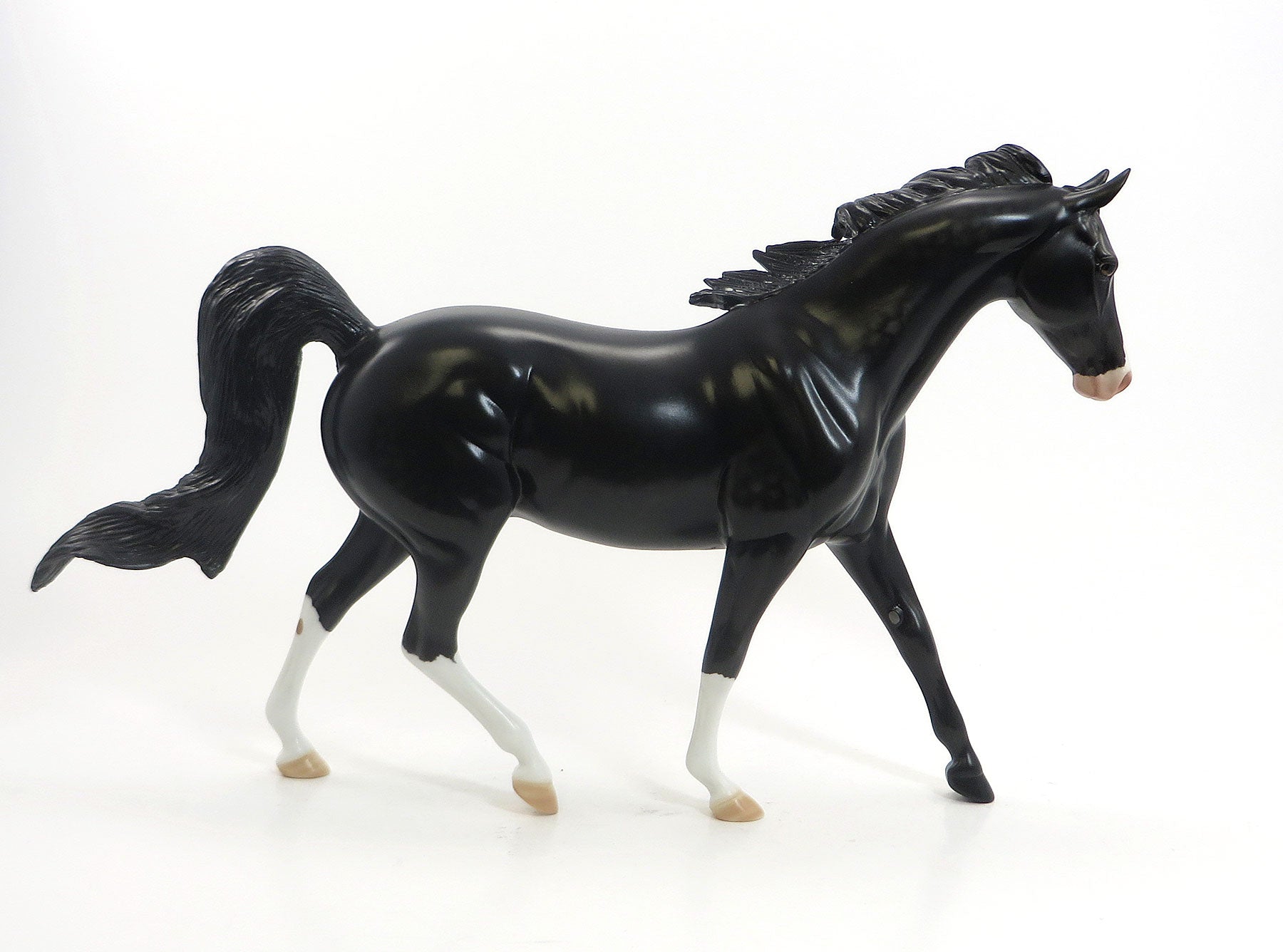 NIGHT HAWK - OOAK Dappled Black Pony Model Horse - EQ 2015 - 7/24