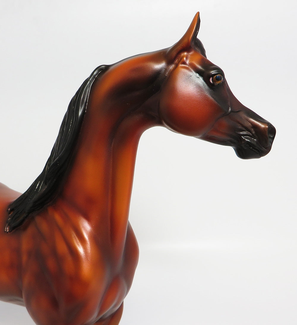 CUMIN~OOAK DAPPLE BAY ARABIAN MODEL HORSE 9/20/17