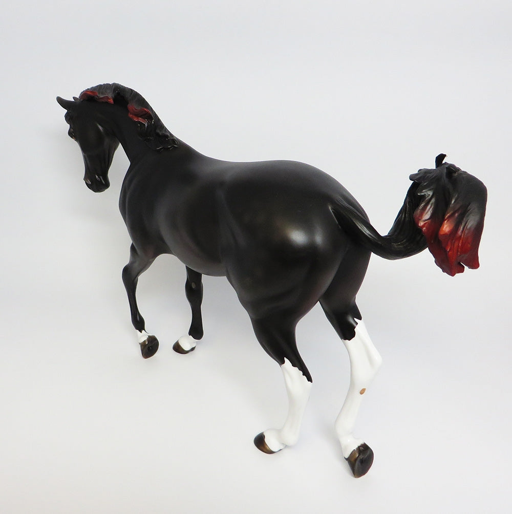BOUNCE~OOAK DAPPLE BLACK THOROUGHBRED MODEL HORSE 9/21/17