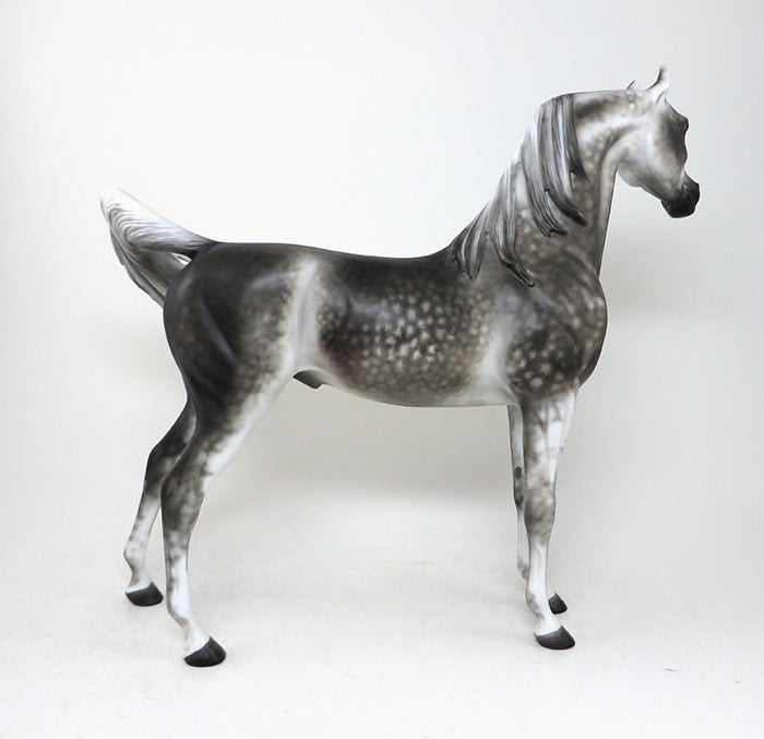 JAFAR-LE-2 DARK STAR DAPPLE GREY ARABIAN MODEL HORSE By Sheryl Leisure 4/28