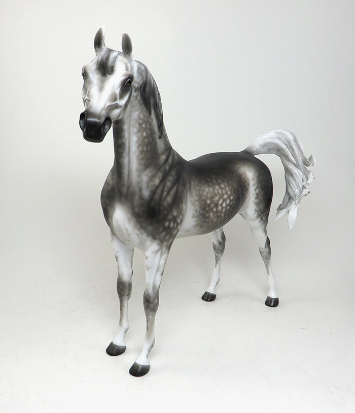 JAFAR-LE-2 DARK STAR DAPPLE GREY ARABIAN MODEL HORSE By Sheryl Leisure 4/28