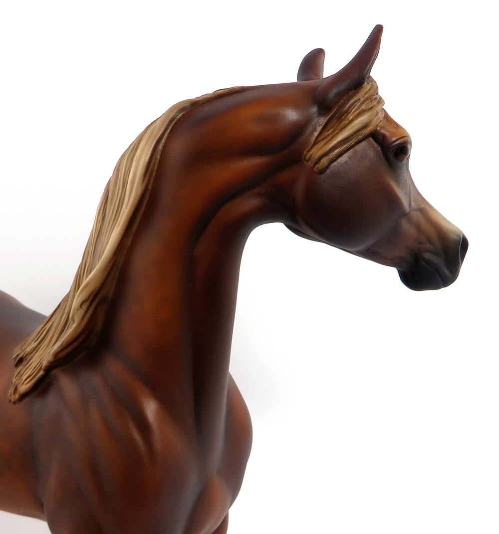 CHEVAUX~OOAK DAPPLE LIVER CHESTNUT ARABIAN MODEL HORSE 3/24