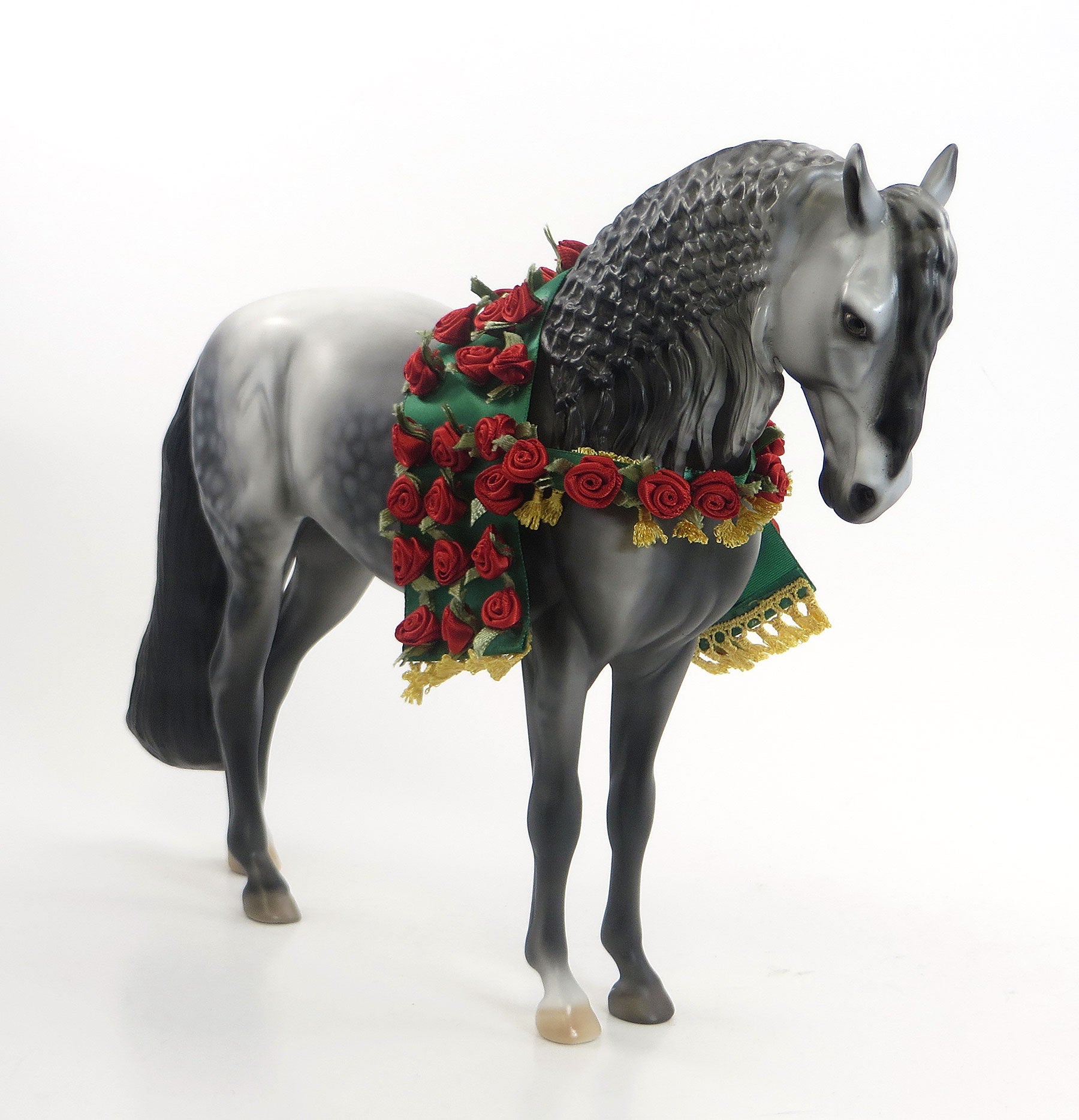 VOLTE - Dark Dapple Gray Andalusian W/Custom Blanket of Roses