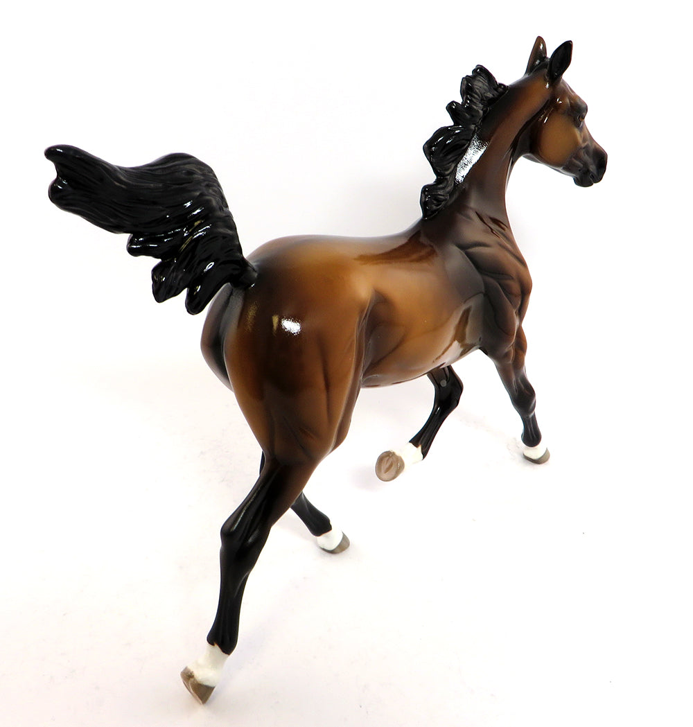 FIDDLER~OOAK DAPPLE BAY YEARLING MODEL HORSE 3/24