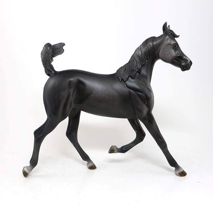 TAP SHOES-OOAK BLACK GOING GREY YEARLING MODEL HORSE 4/29