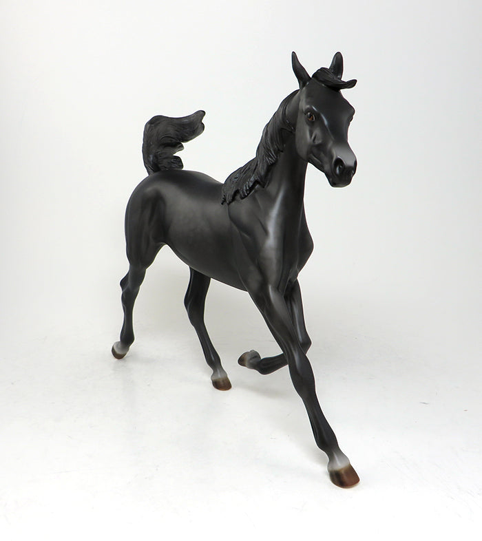 TAP SHOES-OOAK BLACK GOING GREY YEARLING MODEL HORSE 4/29