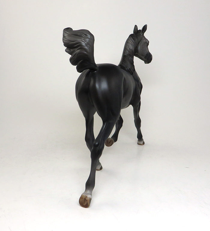 TAP SHOES-OOAK BLACK GOING GREY YEARLING MODEL HORSE 4/29