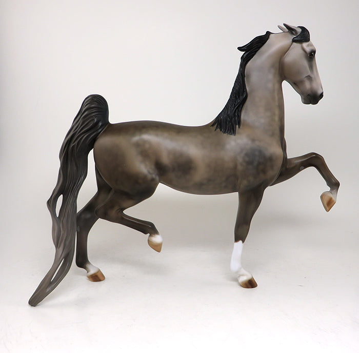 PURPLE REIGN-OOAK DAPPLE GREY SADDLEBRED MODEL HORSE BY AL 4/29