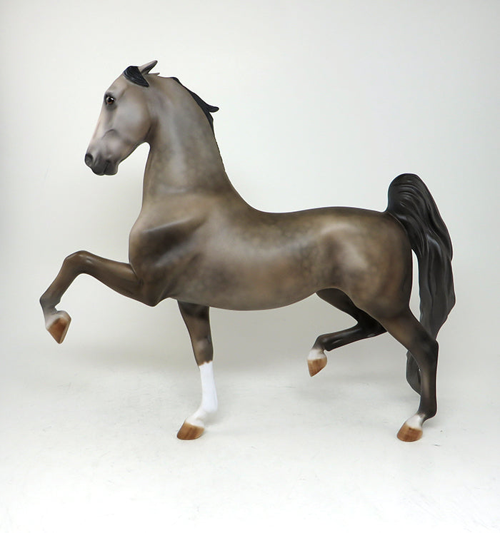 PURPLE REIGN-OOAK DAPPLE GREY SADDLEBRED MODEL HORSE BY AL 4/29