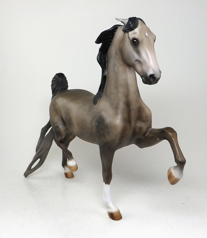 PURPLE REIGN-OOAK DAPPLE GREY SADDLEBRED MODEL HORSE BY AL 4/29