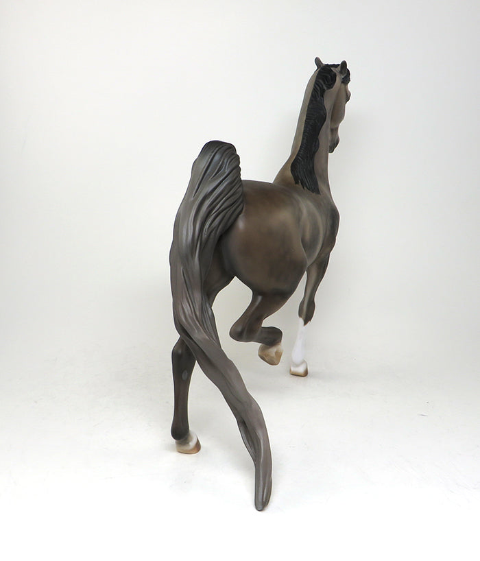 PURPLE REIGN-OOAK DAPPLE GREY SADDLEBRED MODEL HORSE BY AL 4/29