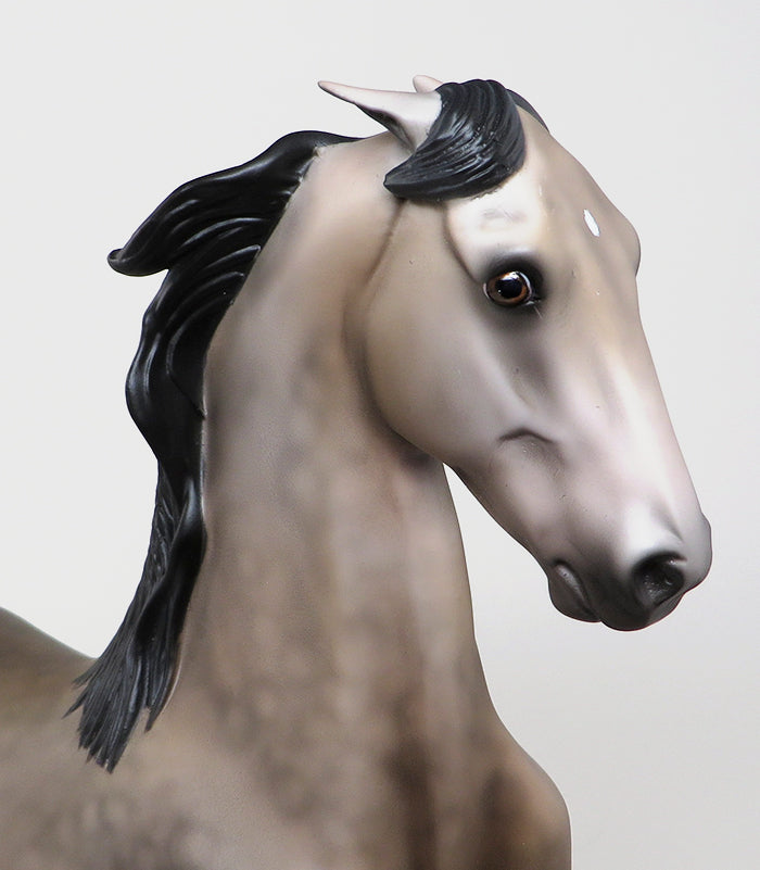 PURPLE REIGN-OOAK DAPPLE GREY SADDLEBRED MODEL HORSE BY AL 4/29