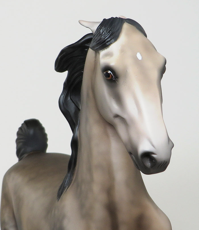 PURPLE REIGN-OOAK DAPPLE GREY SADDLEBRED MODEL HORSE BY AL 4/29