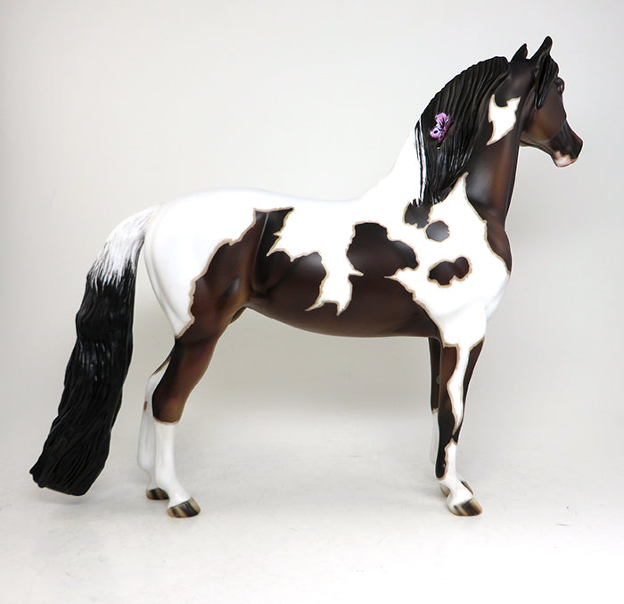 WHEN DOVES CRY-OOAK MAPPED PINTO MORGAN MODEL HORSE WITH BUTTERFLY 4/29