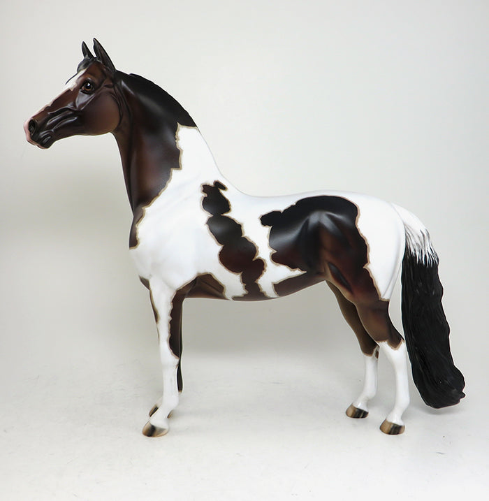 WHEN DOVES CRY-OOAK MAPPED PINTO MORGAN MODEL HORSE WITH BUTTERFLY 4/29