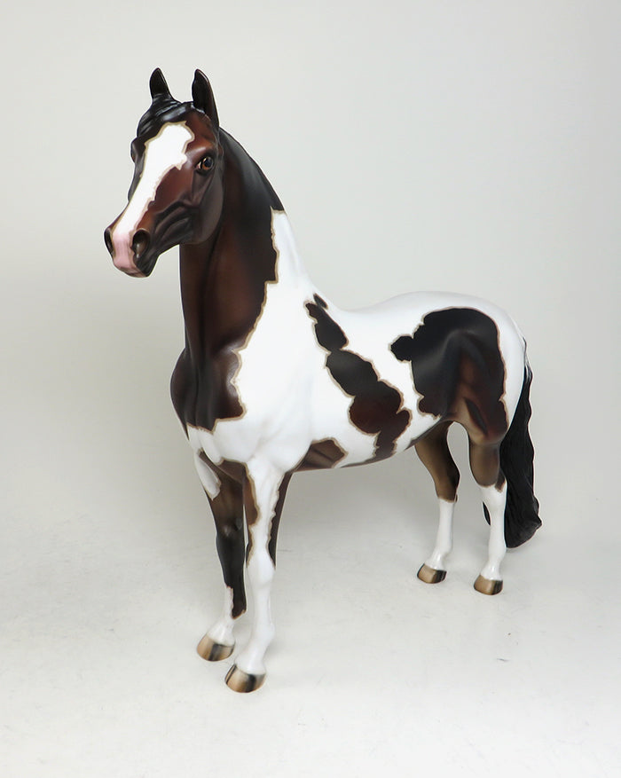 WHEN DOVES CRY-OOAK MAPPED PINTO MORGAN MODEL HORSE WITH BUTTERFLY 4/29