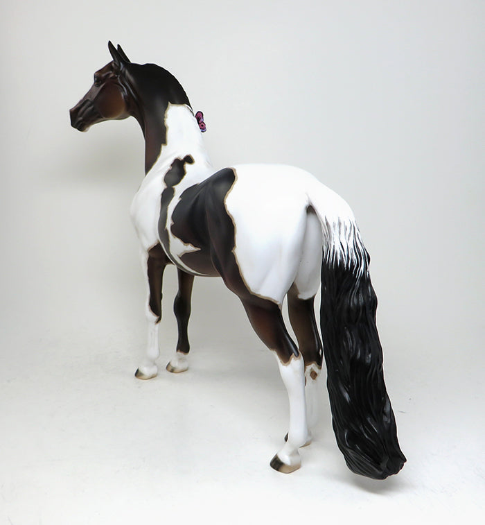 WHEN DOVES CRY-OOAK MAPPED PINTO MORGAN MODEL HORSE WITH BUTTERFLY 4/29