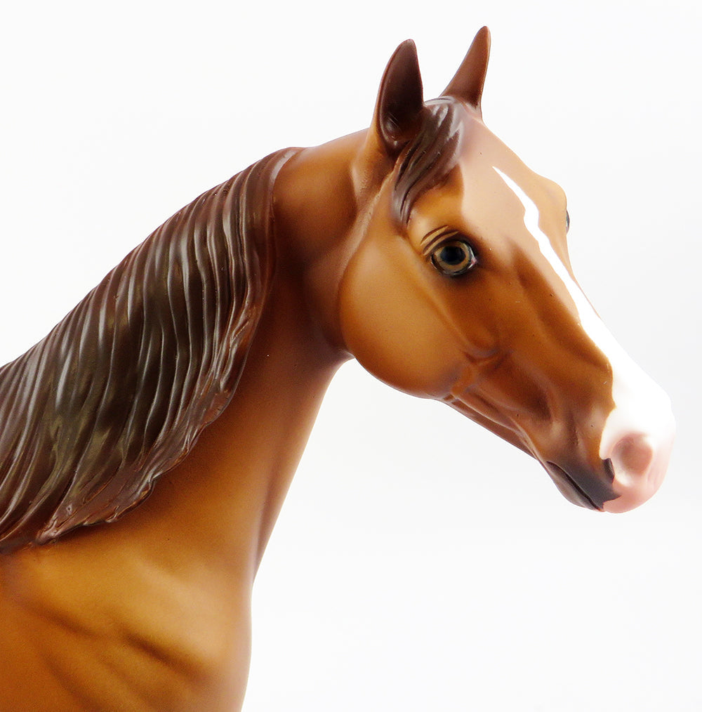 RED HEADED STEP CHILD~OOAK RED DUN ISH MODEL HORSE 3/24