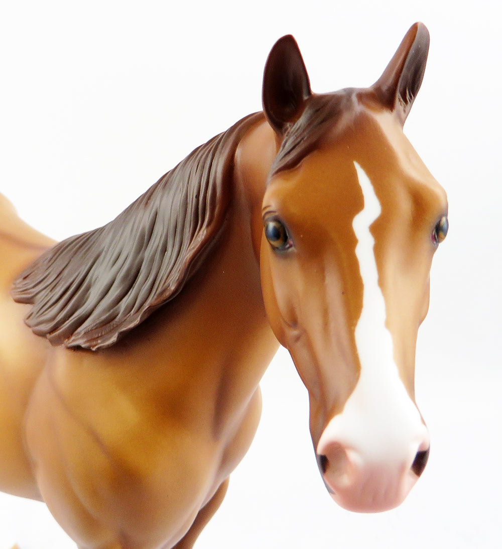 RED HEADED STEP CHILD~OOAK RED DUN ISH MODEL HORSE 3/24