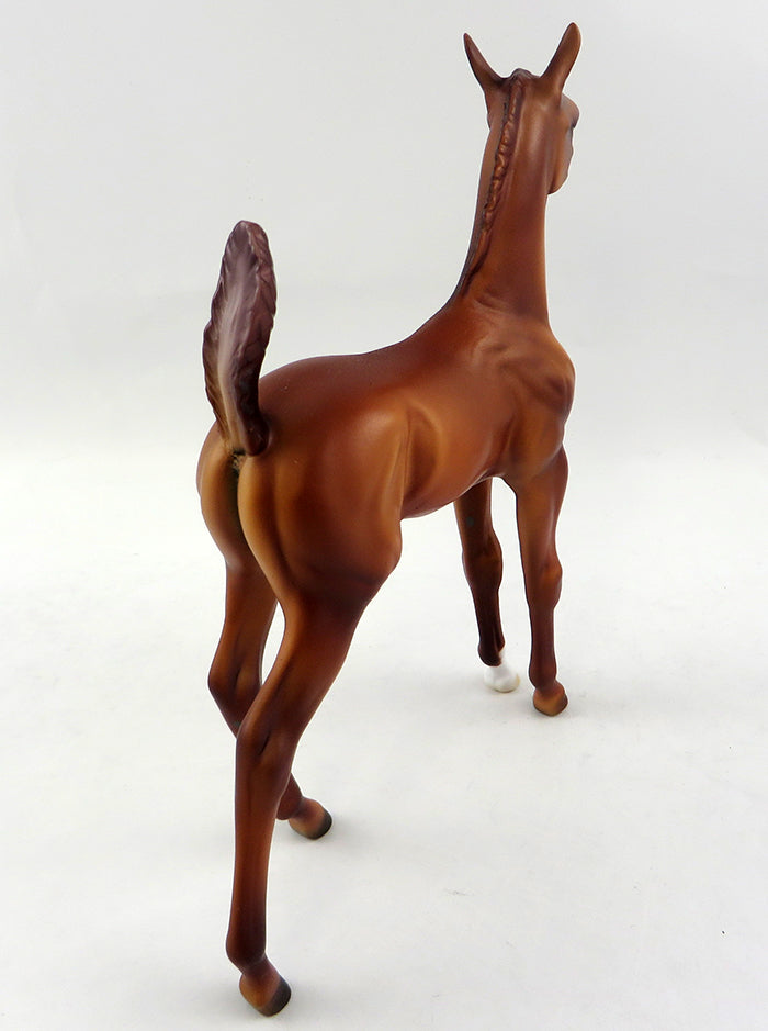 FROGGY-OOAK CHESTNUT COLT FOAL MODEL HORSE BY DAWN QUICK 10/18/16