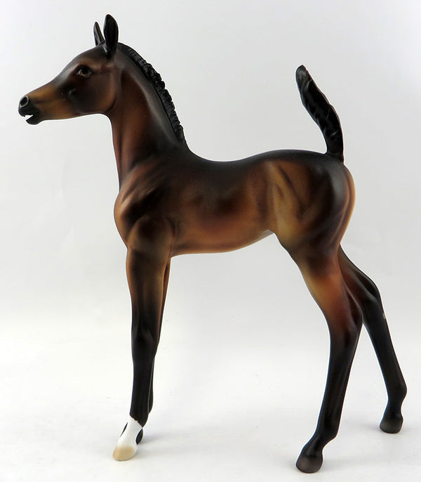 PORKYOOAK SEAL BAY COLT FOAL MODEL HORSE BY DAWN QUICK 10/18/16