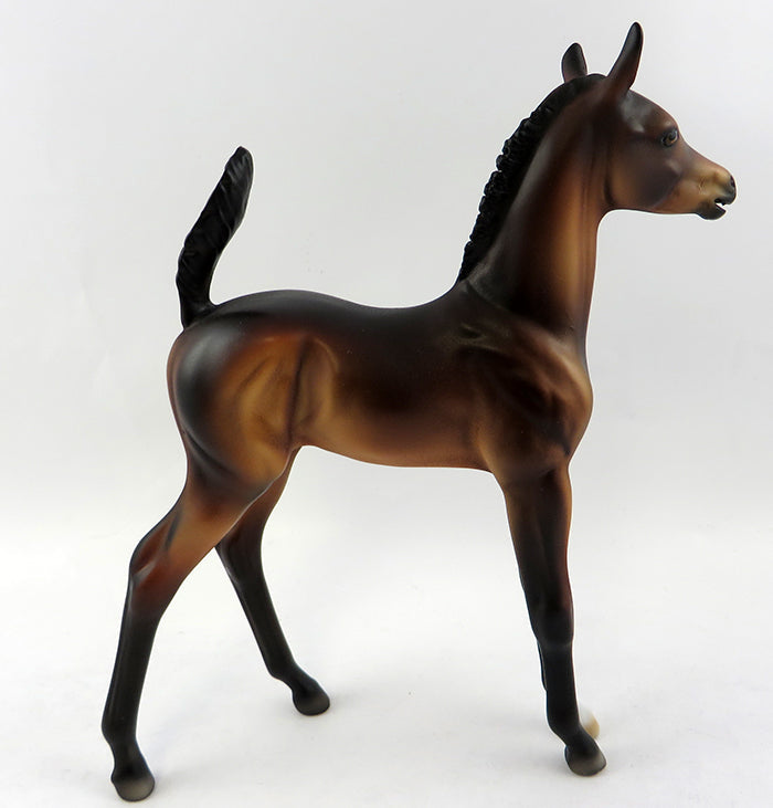 PORKY-OOAK SEAL BAY COLT FOAL MODEL HORSE BY DAWN QUICK 10/18/16
