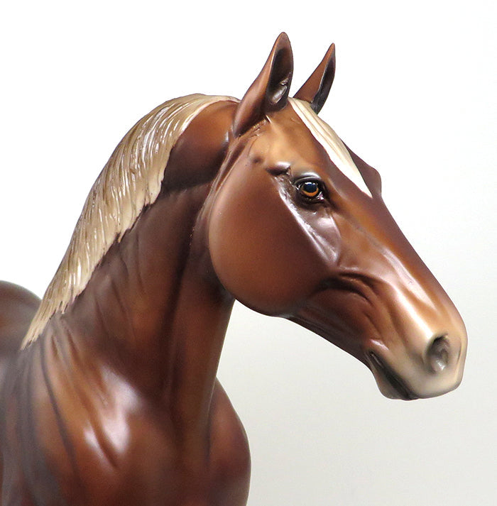 LANCASTER-OOAK BLONDE STANDING DRAFTER MODEL HORSE 5/6