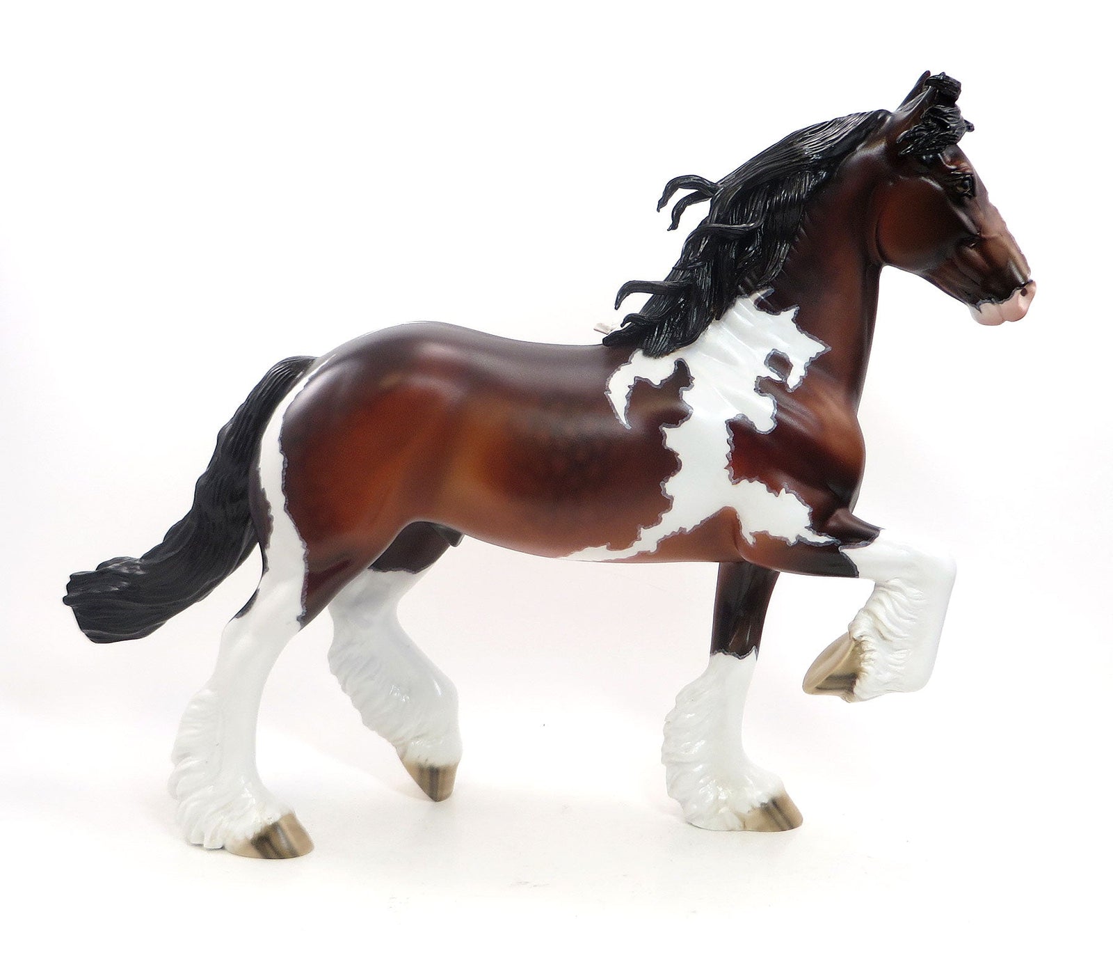 RISK FACTOR - OOAK Dark Bay Trotting Drafter Model Horse Gelding with Mapping - 7/31