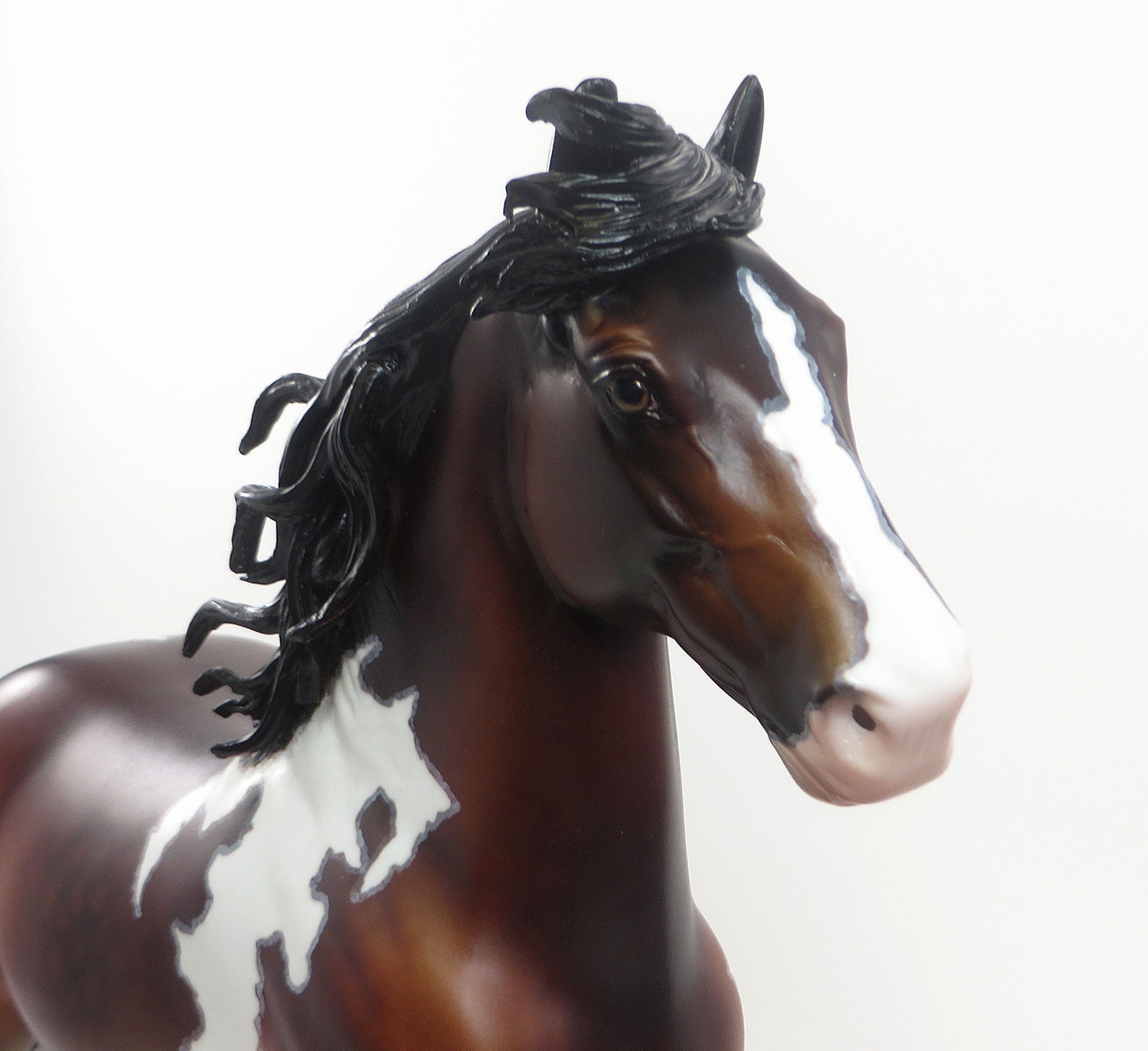 RISK FACTOR - OOAK Dark Bay Trotting Drafter Model Horse Gelding with Mapping - 7/31