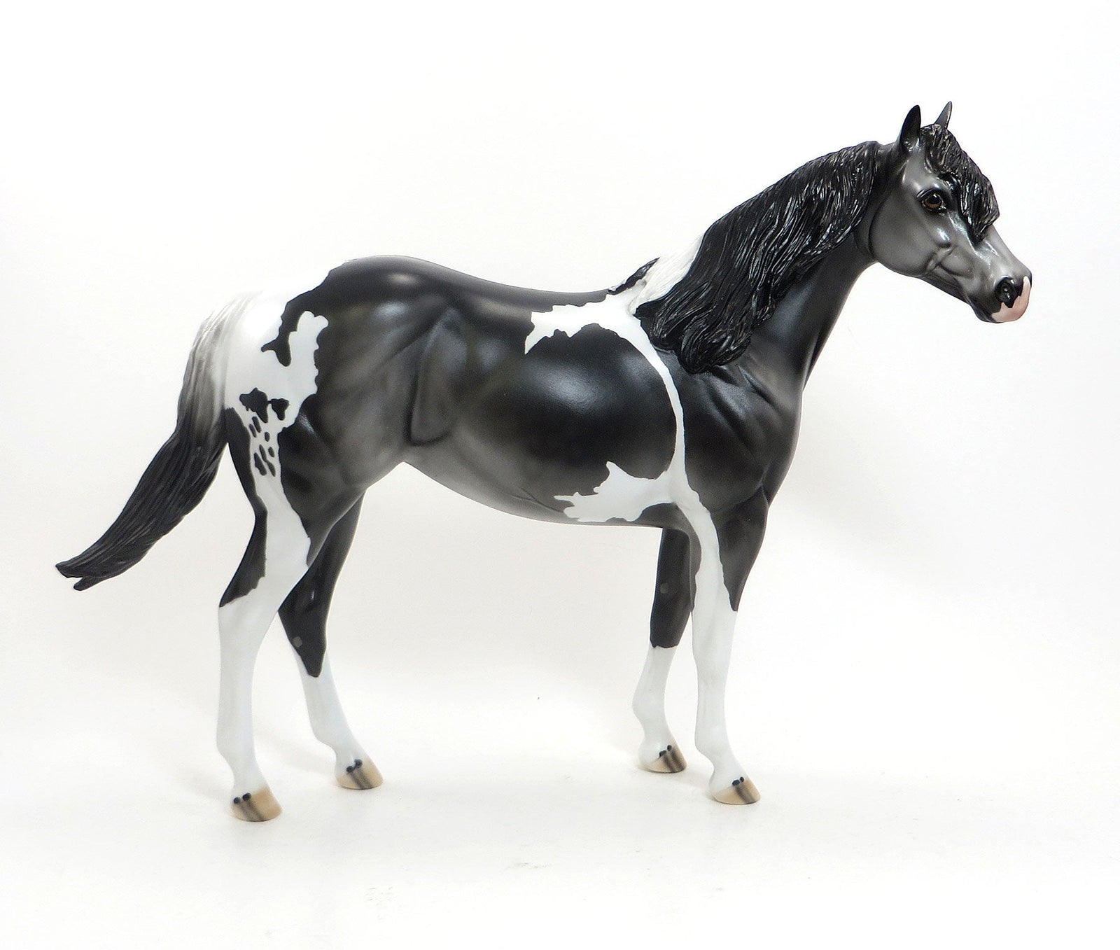 SMOKIN' GUNZ - OOAK Dappled Black Tobiano  Stock Horse Mare 7/31