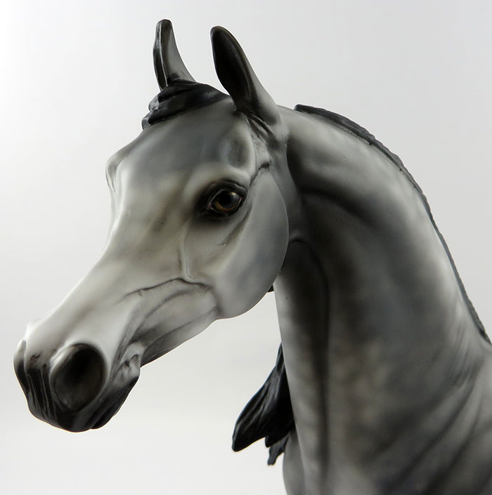 SHADOW-OOAK DAPPLE GREY ARABIAN MODEL HORSE BY AL 10/21/16
