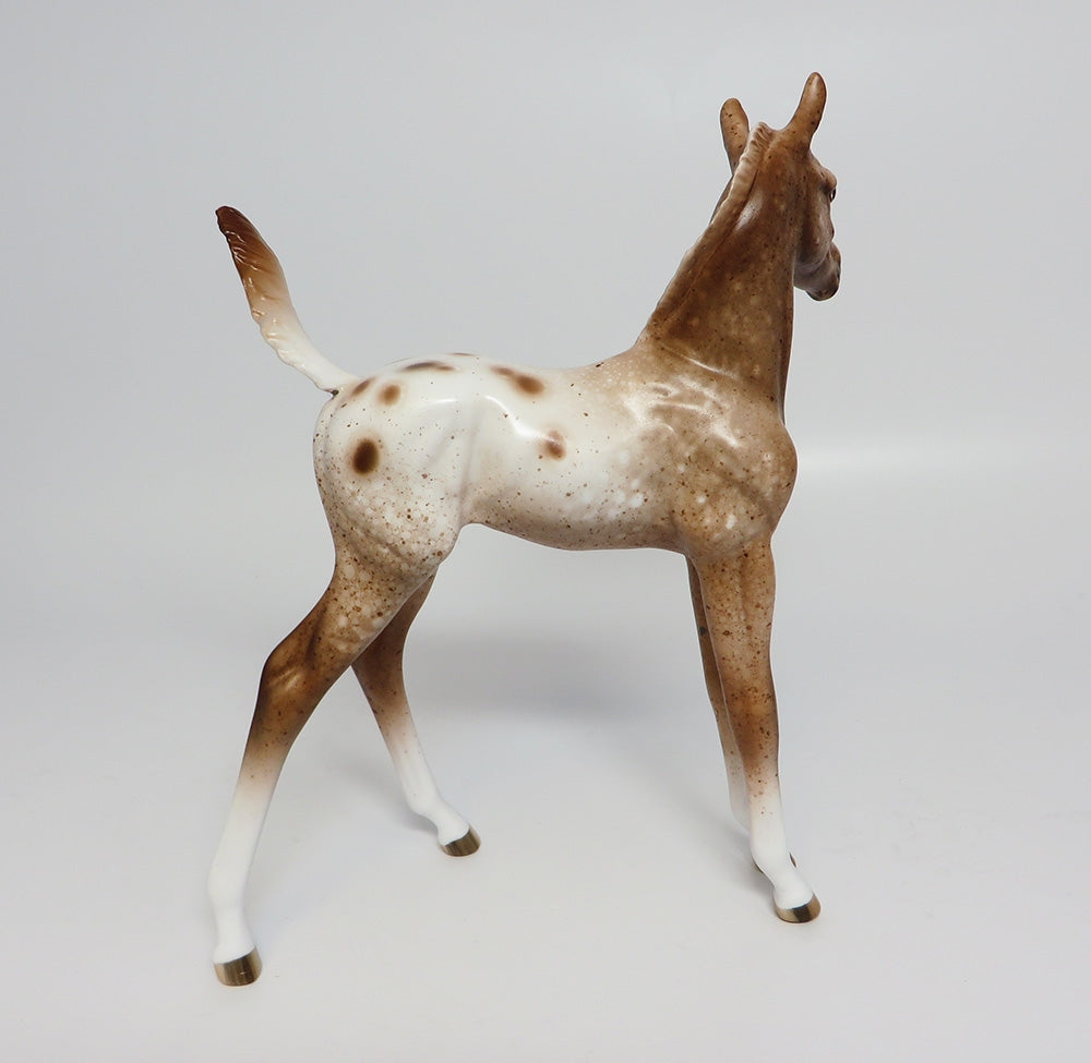 SUGAR BEAR~OOAK CHESTNUT APPALOOSA FOAL MODEL HORSE BY SHERYL LEISURE 9/25/17