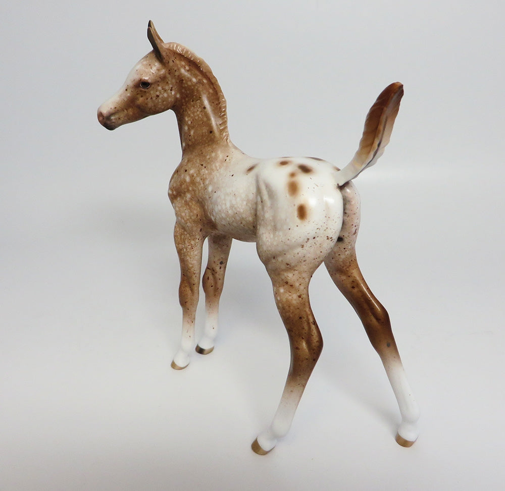 SUGAR BEAR~OOAK CHESTNUT APPALOOSA FOAL MODEL HORSE BY SHERYL LEISURE 9/25/17