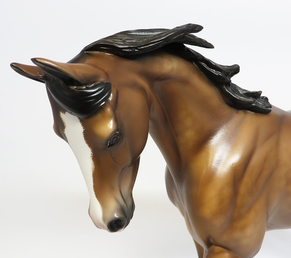 GAMECHANGER~OOAK DAPPLE BUCKSKIN THOROUGHBRED MODEL HORSE 9/26/17