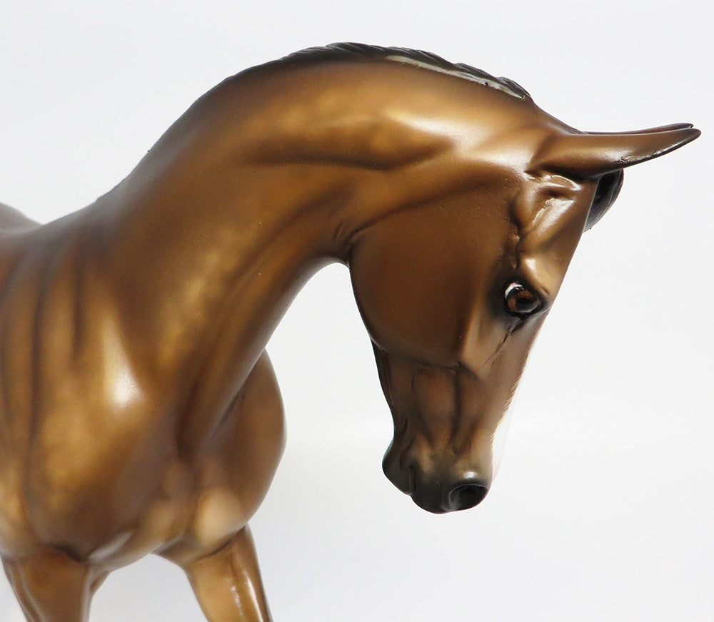 GAMECHANGER~OOAK DAPPLE BUCKSKIN THOROUGHBRED MODEL HORSE 9/26/17