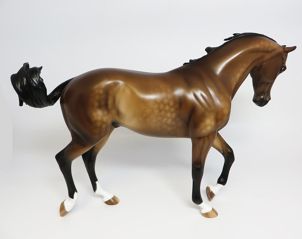 GAMECHANGER~OOAK DAPPLE BUCKSKIN THOROUGHBRED MODEL HORSE 9/26/17