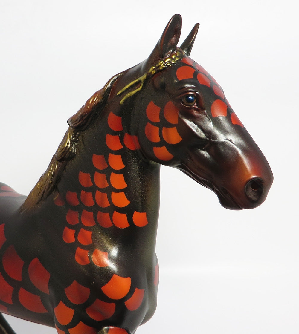 AMOUR OF FIRE~OOAK TROTTING DRAFTER DECORATOR MODEL HORSE 9/26/17