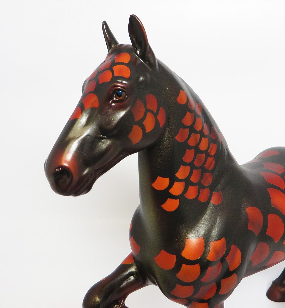 AMOUR OF FIRE~OOAK TROTTING DRAFTER DECORATOR MODEL HORSE 9/26/17