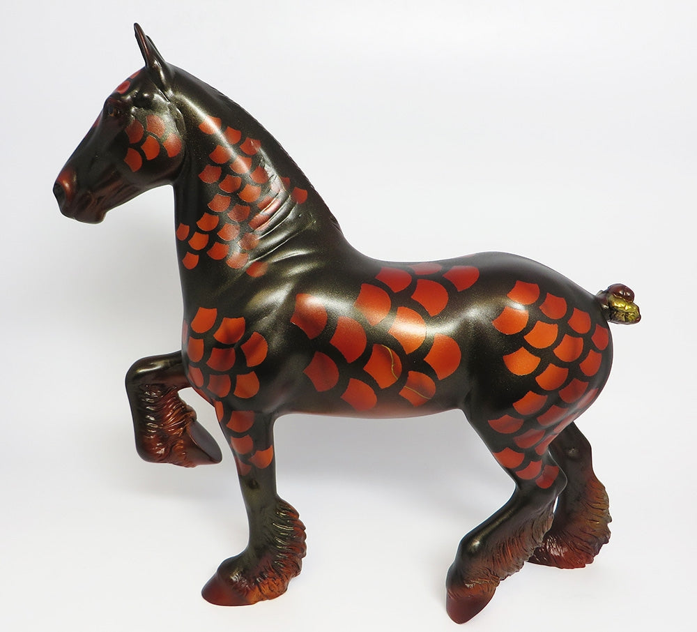 AMOUR OF FIRE~OOAK TROTTING DRAFTER DECORATOR MODEL HORSE 9/26/17