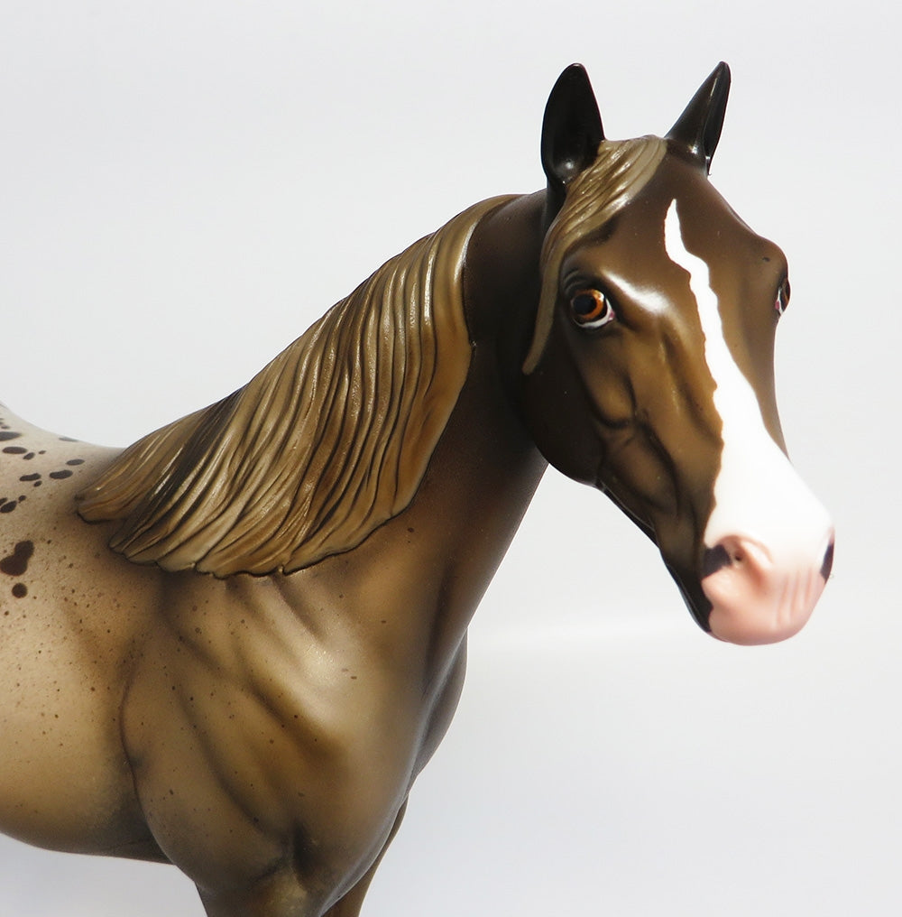 HAIL MARY~OOAK MOUSEY BROWN APPALOOSA ISH MODEL HORSE 9/25/17