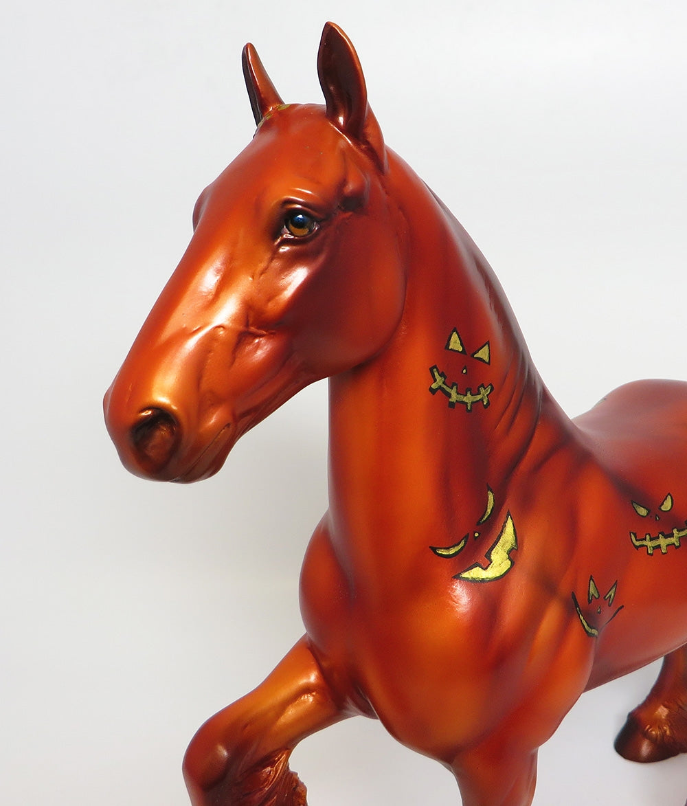 JACKO&#39;-OOAK HALLOWEEN TROTTING DRAFTER MODEL HORSE 9/26/17