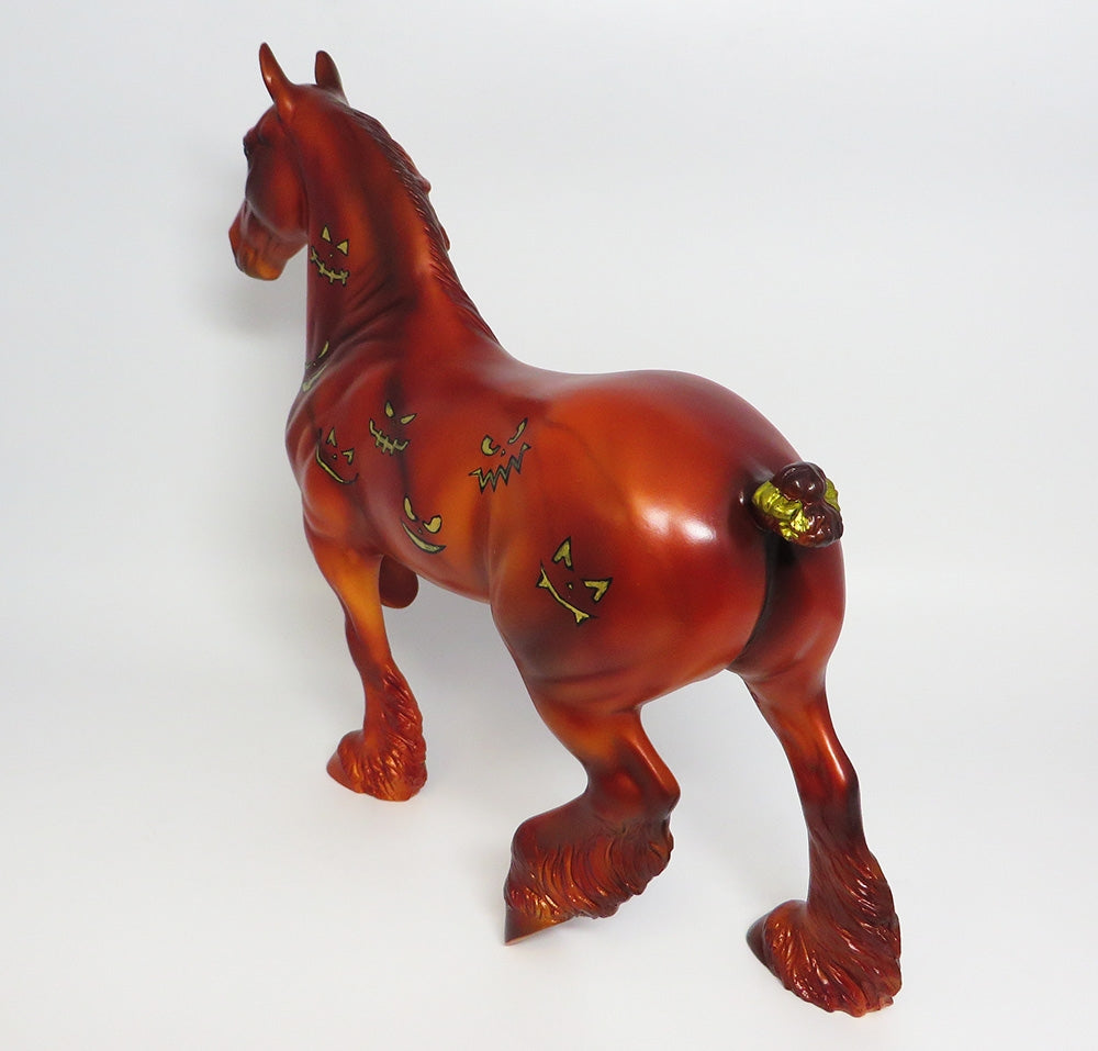 JACKO&#39;-OOAK HALLOWEEN TROTTING DRAFTER MODEL HORSE 9/26/17