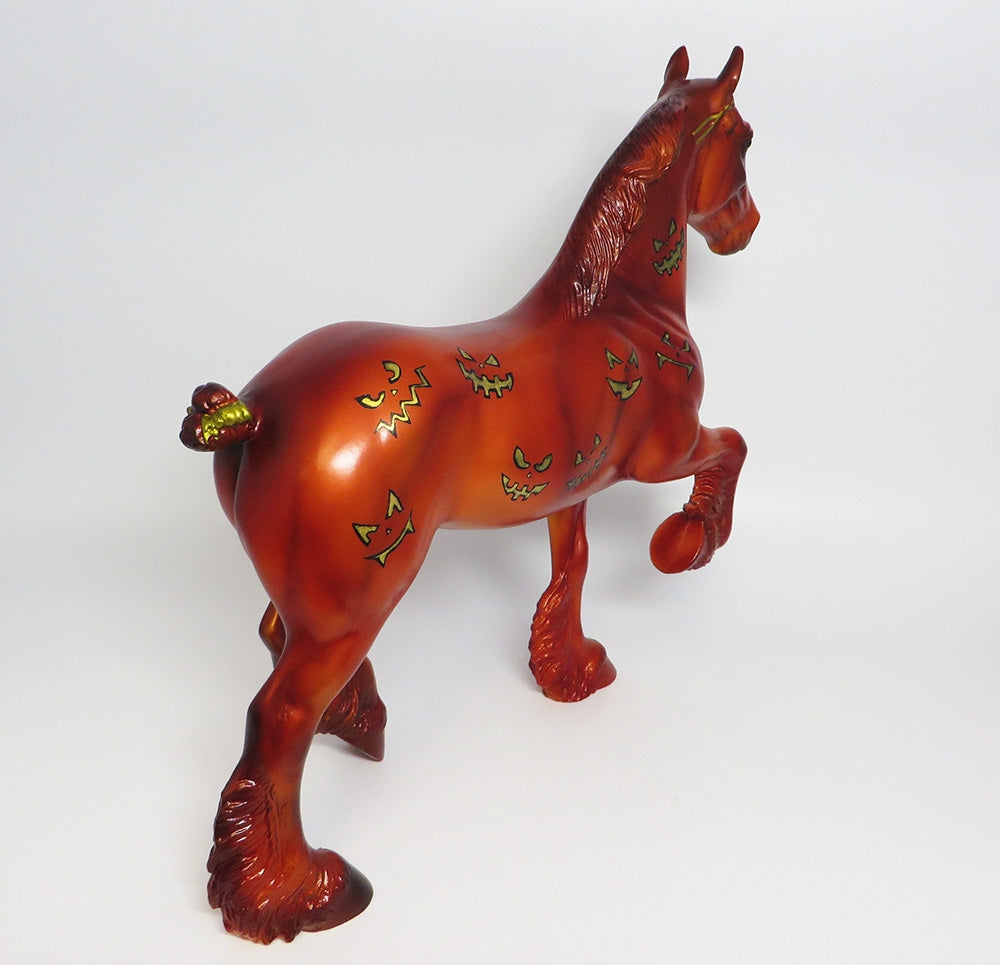 JACKO&#39;-OOAK HALLOWEEN TROTTING DRAFTER MODEL HORSE 9/26/17