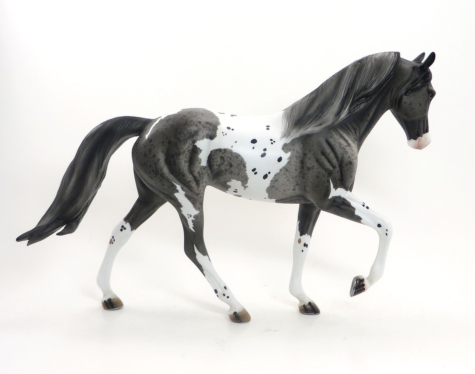 ROAN REMAIN - OOAK Blue Roan Pinto Tennessee Walker Model Horse - 7/31