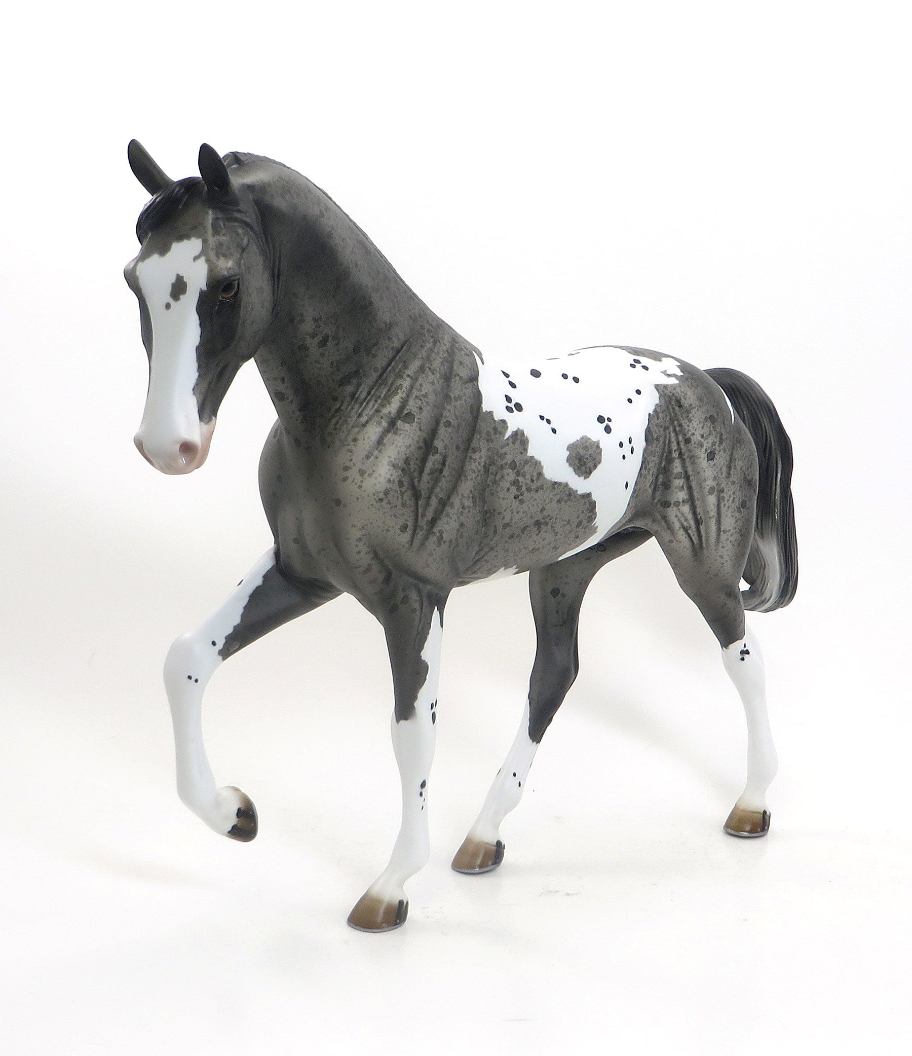 ROAN REMAIN - OOAK Blue Roan Pinto Tennessee Walker Model Horse - 7/31