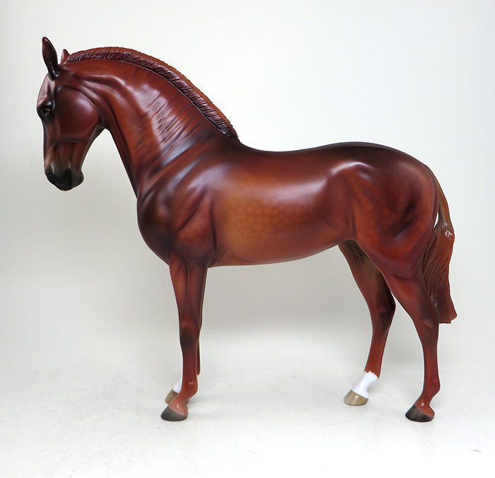 CORAZON PACIENTE-OOAK DAPPLE CHESTNUT ANDALUSIAN MARE MODEL HORSE BY SHERYL LEISURE 5/12