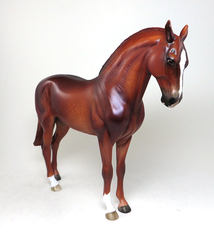 CORAZON PACIENTE-OOAK DAPPLE CHESTNUT ANDALUSIAN MARE MODEL HORSE BY SHERYL LEISURE 5/12