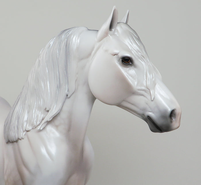 GEE WILICKERS-OOAK DAPPLE ROSE GREY STANDING DRAFTER MODEL HORSE 5/12