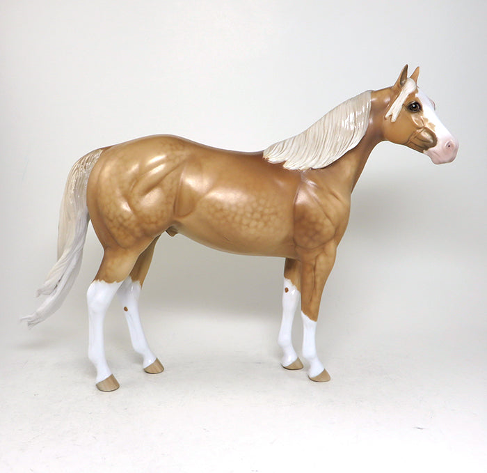 SUGAR SMAX-OOAK DAPPLE GOLDEN PALOMINO ISH MODEL HORSE BY SHERYL LEISURE 5/12
